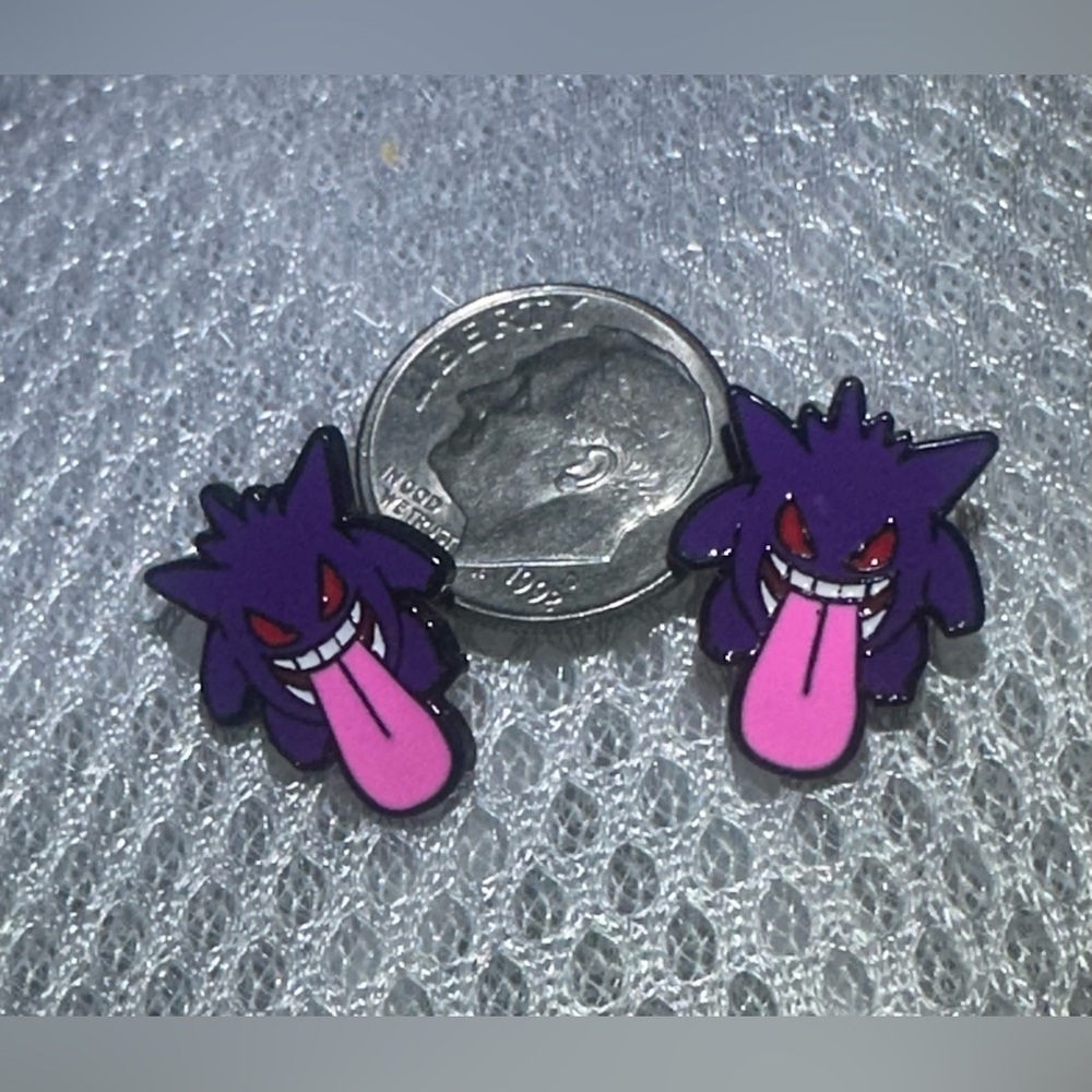 3 For $35 Pokemon Gengar Tongue Stainless Steel Enamel Stud Character Earring - Picture 5 of 6